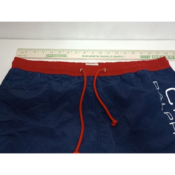 Ralph Lauren Chaps Spell Out Swim Trunks Lined Men's Medium Red White Blue 90's - Picture 4 of 8